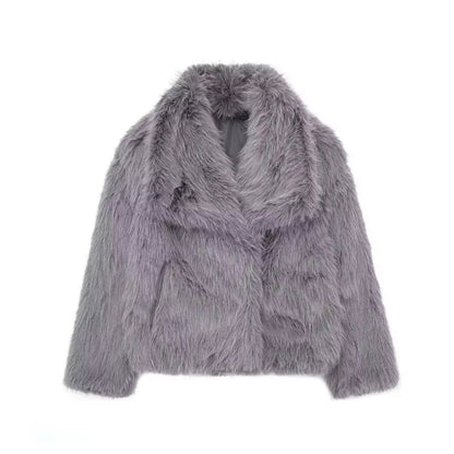 Lamb Wool Black Jacket for Women Autumn Winter 2024 New Style Faux Fur Coat High Quality Real Fur Cross-Border Trade