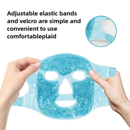 New SPA Ice Cold and Hot Heat Full Face Eye Mask Sleeping Ice Pack Reduce Face Puff Dark Circles Gel Beads Compress for Woman