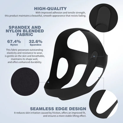 Chin Strap for Sleeping Comfortable Stop Snoring Solution, Adjustable anti Snoring Devices Breathable and Reusable, Black, M