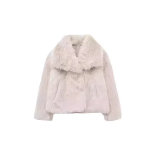Lamb Wool Black Jacket for Women Autumn Winter 2024 New Style Faux Fur Coat High Quality Real Fur Cross-Border Trade